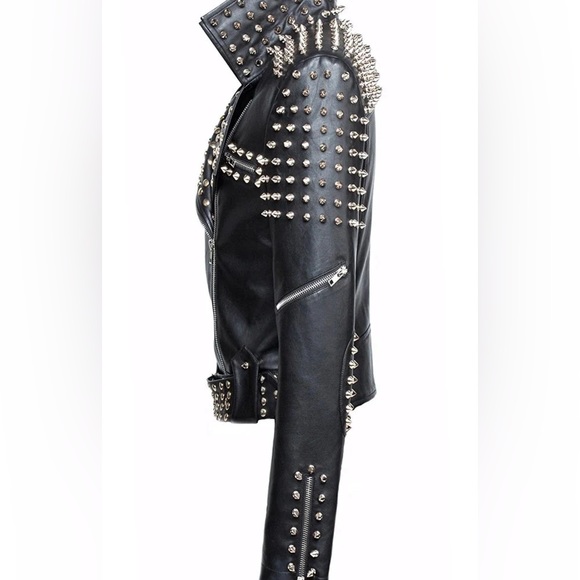 Vegan leather jacket with studs - Picture 4 of 5